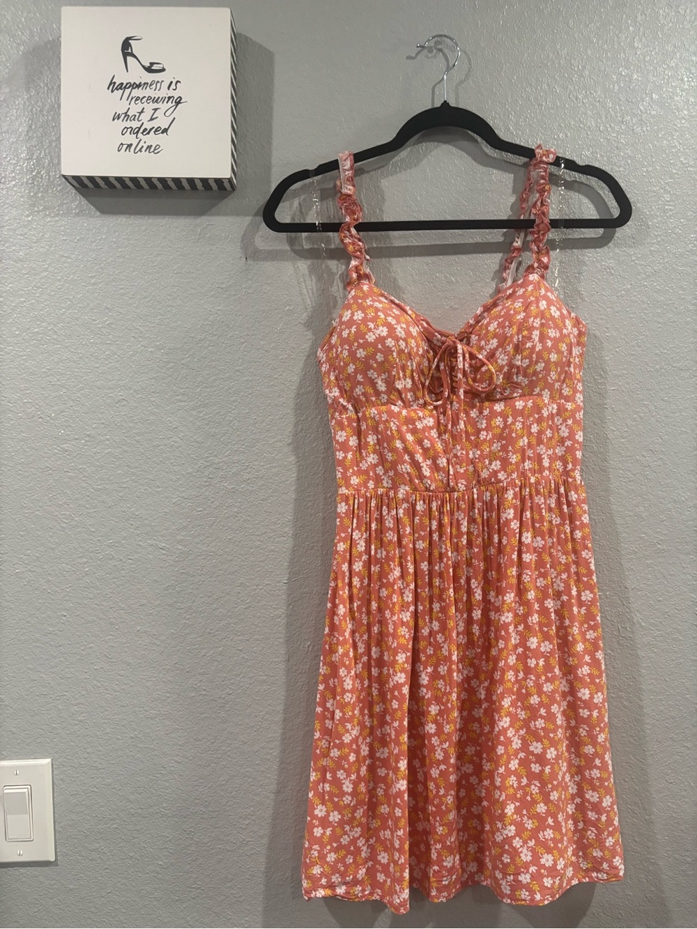 Floral Tie-Front Sundress in Coral Peach